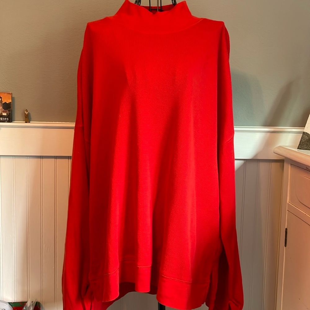 Fun Lauren waffle weave shirt with bell sleeves.